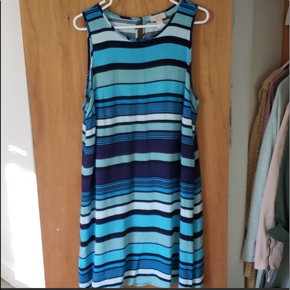 LOFT swing dress, stripes